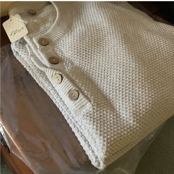 FREE PEOPLE Hailee sweater set size large Ivory Heather NWT - Picture 3 of 12